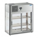 Vitrina frigorifica expunere Tecfrigo LINUS 150, capacitate 160 l, temperatura +4/+10º C, argintiu