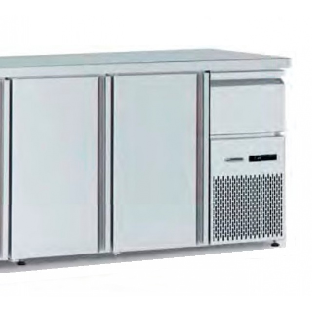 Masa rece catering Tecfrigo BBX 2V TOP, capacitate 340 l, temperatura +4/+8, argintiu