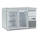 Vitrina frigorifica orizontală Tecfrigo BBX 2V TOP Glass, cu blat de lucru, capacitate 340 l, temperatura +4/+8, argintiu