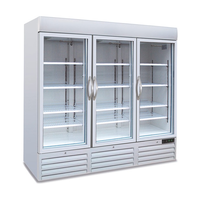 Vitrina frigorifica Tecfrigo POLO 1400 GV SPOT, cu caseta luminoasa, 3 usi, capacitate 1657L, temperatura +2/+8°C, alb