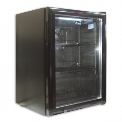 Mini vitrina frigorifica Tecfrigo C 60 GLASS, cu lacat, capacitate 58 L, temperatura 0/+10º C, negru