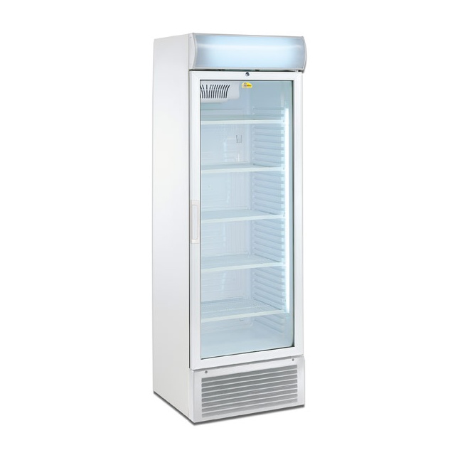 Vitrina bauturi Tecfrigo TFGC 145, cu caseta luminoasa,capacitate 438 L, temperatura +1/+10º C, alb
