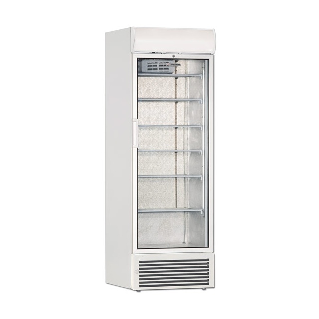 Vitrina Tecfrigo TFGCN 145, cu caseta luminoasa, capacitate 480 L, temperatura -12/-22 ºC, alb
