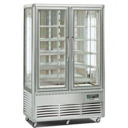 Vitrina frigorifica cofetarie Tecfrigo Snelle 700 BTV BIS, 2 usi, capacitate 700l, temperatura +5/-18 ºC, argintiu