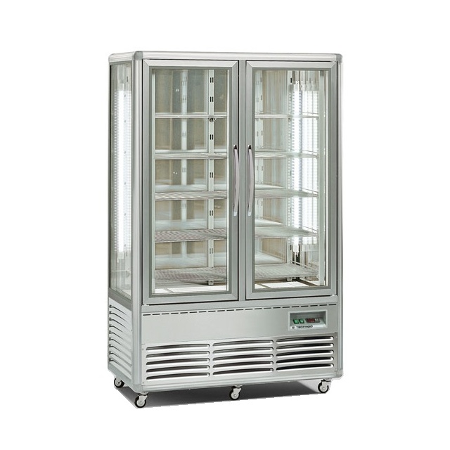 Vitrina frigorifica cofetarie Tecfrigo Snelle 700 BTV BIS, 2 usi, capacitate 700l, temperatura +5/-18 ºC, argintiu