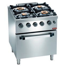 Aragaz profesional pe gaz Diamond C4GFEV7-SP Base 700 cu 4 arzatoare si cuptor electric