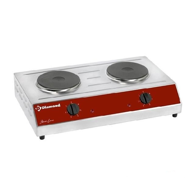Aragaz profesional electric Diamond PLAQ/2E-N cu 2 arzatoare