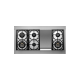 Aragaz mixt Superiore RN482SPS_S Range NEXT 48 Panorama cu 6 arzatoare si cuptoare multiple