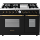 Aragaz mixt Superiore RD482SCNB DECO 48 Classic cu 6 arzatoare si cuptoare multiple, negru mat si finisaje bronz