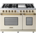 Aragaz mixt Superiore RD482SCC DECO 48 Classic cu 6 arzatoare si cuptoare multiple, crem mat si finisaje bronz