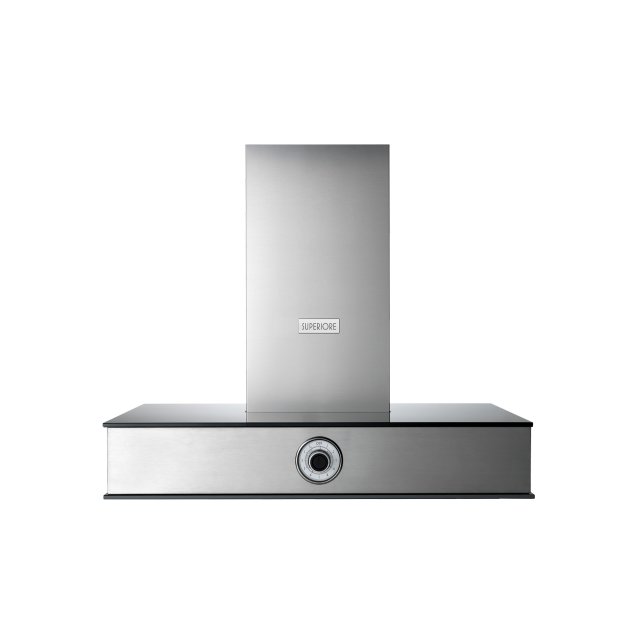 Hota perete Superiore HN301ANS next 30 ,1 motor, 600 m3/h, panou sticla neagra cu inox