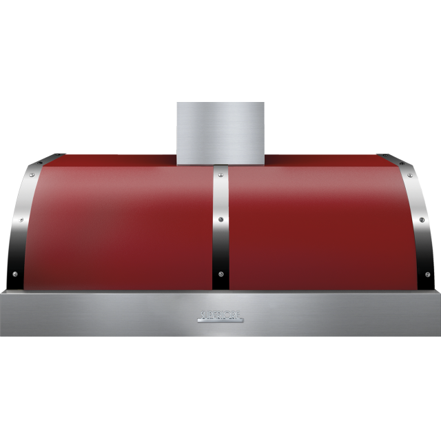 Hota perete Superiore HD48PBTRC DECO 48 ,1 motor, 900 m3/h, cotrol electronic rosu mat cu finisaje crom