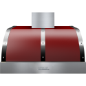 Hota perete Superiore HD36PBTRC DECO 36 ,1 motor, 900 m3/h, control electronic rosu mat cu finisaje crom