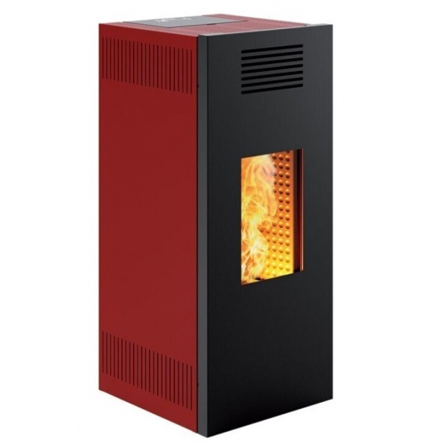 Sobă cu granule Caminetti Montegrappa NOIR M MW14 pentru încălzirea apei, etanșe și ventilate de 14 kw
