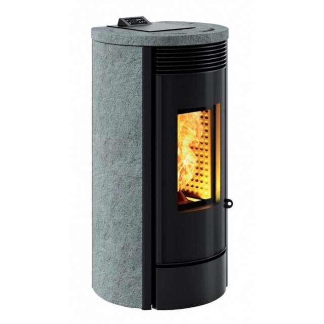 Sobă cu granule Caminetti Montegrappa NOIR M MW14 pentru încălzirea apei, etanșe și ventilate de 14 kw
