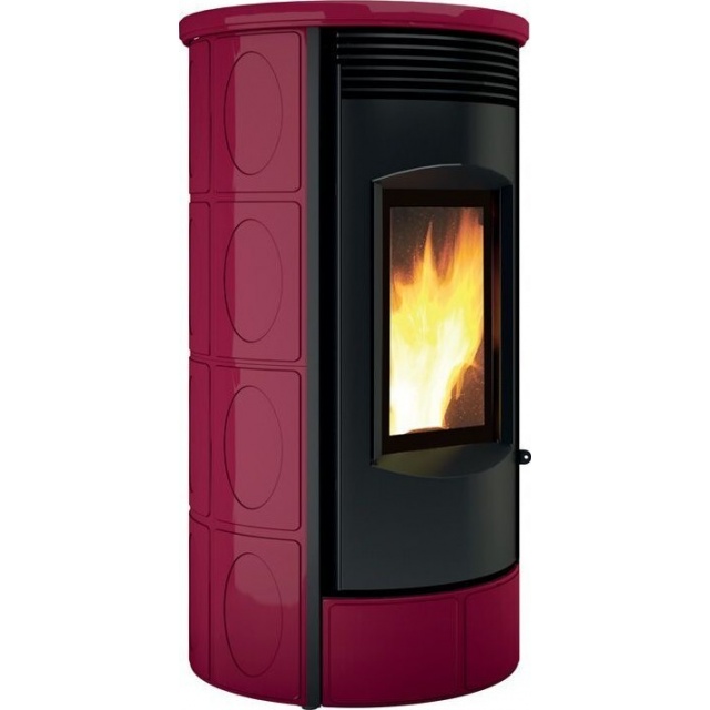 Sobă Caminetti Montegrappa EVOCA EVO NC8 cu peleți cu aer cald ventilat, cu ieșire de fum coaxială superioară de 8 kw