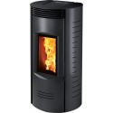 Sobă Caminetti Montegrappa LS9 Ronde Evo pe peleți cu aer cald ventilat sistem, a. s. s. 9 kw - negru