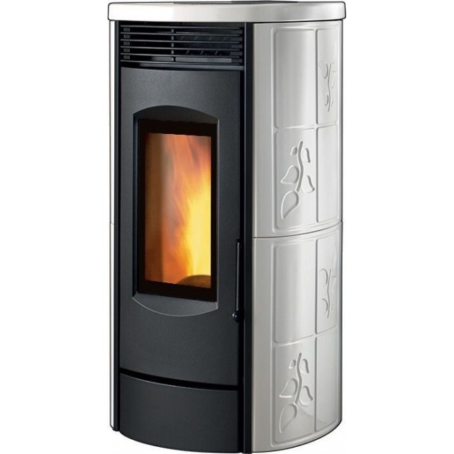 Sobă ermetica Caminetti Montegrappa ALPINA XW LXE12 cu peleti cu aer cald-12 kw alb