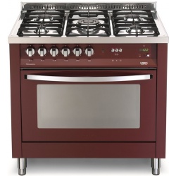 Aragaz Lofra Rainbow PRG96MFT/C, gaz, 90*60cm, 5 arzatoare, grill electric, timer, cuptor gaz, aprindere electronica, rosu