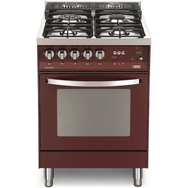 Aragaz Lofra Rainbow PR66MFT/C, gaz, 60*60cm, 4 arzatoare, grill electric, timer, aprindere electronica, rosu