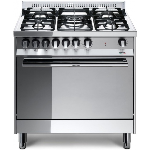Aragaz Lofra Maxima MG86MF/CC, 80x60 cm, gaz, 5 arzatoare, grill electric, timer, aprindere electronica, inox