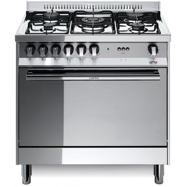Aragaz Lofra Maxima MG85G/C, 80x50 cm, gaz, 5 arzatoare, grill electric, timer, cuptor gaz, aprindere electronica, inox