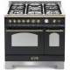 Aragaz Lofra Dolcevita RNMD96MFTE/CI, 90x60cm, gaz, 5 arzatoare, grill, rotisor, timer, cuptor dublu, negru