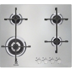 Plita incorporabila rustica Electrolux EGH6343BOR, Gaz, 4 arzatoare, 60 cm, Aprindere electrica integrata, Negru