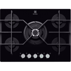 Plita incorporabila Electrolux EGT7353YOK, Gaz, 5 Arzatoare, Aprindere Electrica, Sticla Neagra