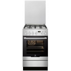 Aragaz mixt Electrolux EKK54555OX, 4 Arzatoare gaz, Cuptor electric, Aprindere integrata, Grill, Clasa A-10%, 50 cm, Inox