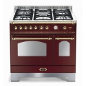 Aragaz Lofra Dolcevita RRD96MFTE/CI, 90x60cm, gaz, 5 arzatoare, grill, rotisor, timer, cuptor dublu, visiniu