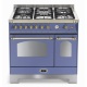 Aragaz Lofra Dolcevita RLVD96MFTE/CI, 90x60cm, gaz, 5 arzatoare, grill, rotisor, timer, cuptor dublu, albastru