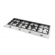 Aragaz Tecnogas P1X66M4VC, 60 cm, gaz, 4 arzatoare, grill, otel inoxidabil