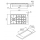 Plita incorporabila Foster S4000 7252032, instalare Q4, gaz, 92 cm, 5 arzatoare, aprindere electrica, siguranta gaz, inox