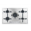 Plita incorporabila Foster Veronika 7067062, instalare STD, gaz, 76cm, 5 arzatoare, aprindere electrica, siguranta gaz, inox