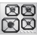 Aragaz Tecnogas P1X66M4VC, 60 cm, gaz, 4 arzatoare, grill, otel inoxidabil