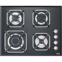 Plita incorporabila Lofra Mercurio HGN6H0, 60 cm, plita gaz, 4 arzatoare,sistem siguranta Stop-Gaz,sticla neagra