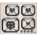 Aragaz Tecnogas P1X66M4VC, 60 cm, gaz, 4 arzatoare, grill, otel inoxidabil