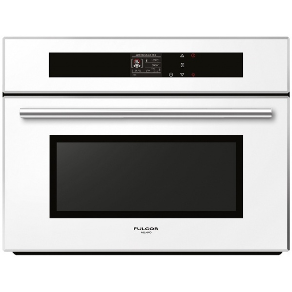 Cuptor incorporabil Fulgor Milano Compact 45 FCMO 4511 TM WH, 60 cm, cuptor microunde multifunctional electric, sticla alba