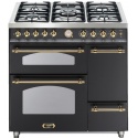 Aragaz Lofra Dolcevita RNMT96MF2ET / CIF, 90x60cm, gaz, 5 arzatoare, 2 cuptoare, grill, rotisor, timer, negru