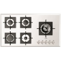 Plita incorporabila Fulgor Milano, FCH 905 G DWK WH, 90 cm, plita gaz, 5 arzatoare,sistem Stop-Gaz, butoane otel, sticla alba