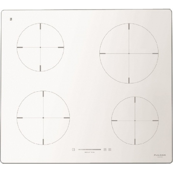 Plita incorporabila Fulgor Milano, CH 604 ID TS WH, 60 cm, plita inductie, 4 zone gatit, timmer, sticla alba