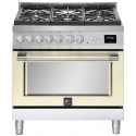 Aragaz Lofra ITALIA ABIG96WGVGT/AEO, gaz, 90X60cm, 5 arzatoare, cuptor gaz, grill, rotisor, timer, aprindere electronica, Crem