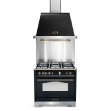Set Aragaz Lofra Dolcevita RNMG96GVGT/CI, 90x60cm, cuptor gaz, 5 arzatoare, grill +Splash Back 90+Hota Dolcevita 90, negru